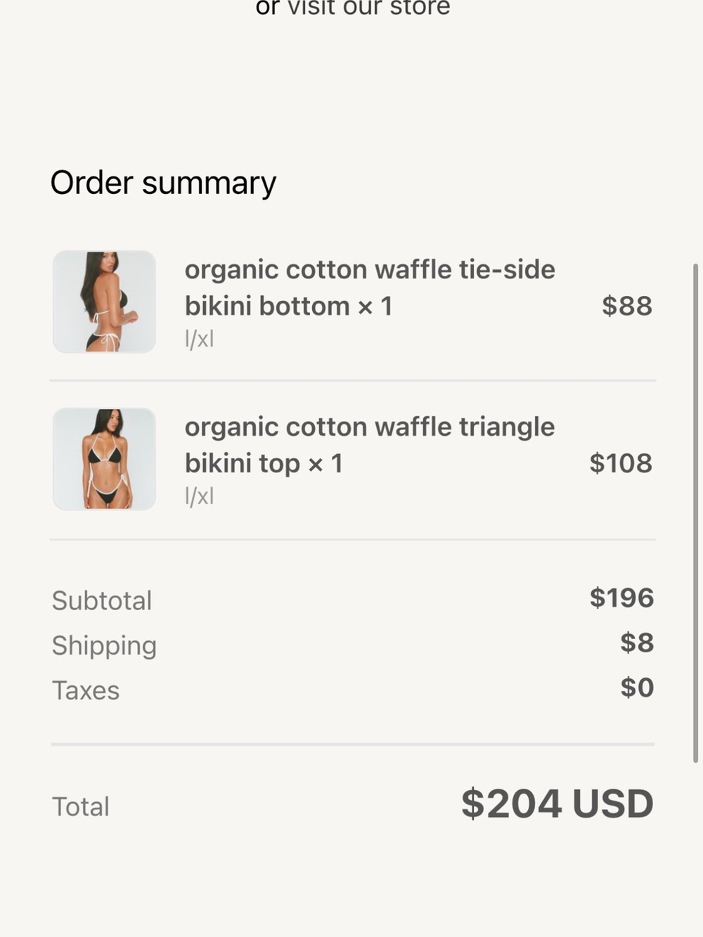 BOTTOMS ONLY Organic Cotton Waffle Triangle Tie-Side Bottoms only— Black